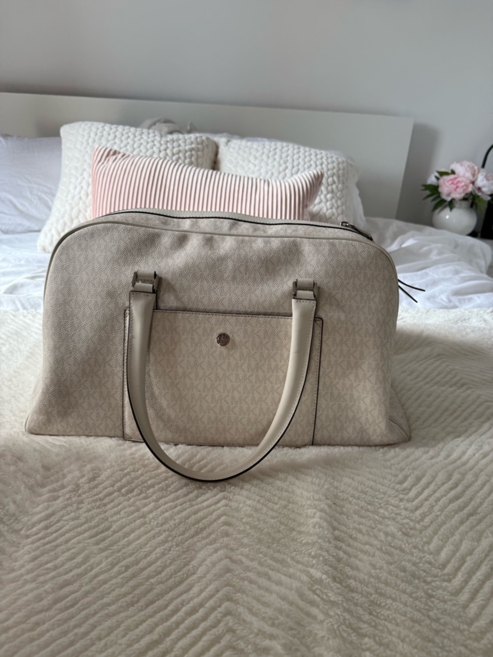 Michael Kors Cream Monogram Travel Bag